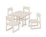 POLYWOOD EDGE Side Chair 5-Piece Farmhouse Dining Set in Sand