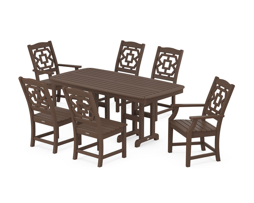 Martha Stewart by POLYWOOD Chinoiserie 7-Piece Dining Set in Mahogany