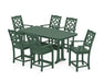 Martha Stewart by POLYWOOD Chinoiserie Arm Chair 7-Piece Counter Set with Trestle Legs in Green