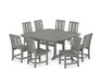 POLYWOOD® Mission Side Chair 9-Piece Square Dining Set with Trestle Legs in Slate Grey
