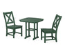 POLYWOOD Braxton Side Chair 3-Piece Dining Set in Green