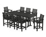 POLYWOOD® Captain 9-Piece Counter Set with Trestle Legs in Black