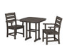 POLYWOOD Lakeside 3-Piece Dining Set in Vintage Coffee