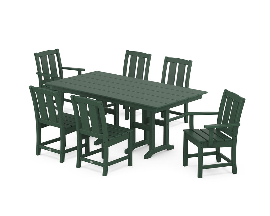 POLYWOOD® Mission 7-Piece Farmhouse Dining Set in Green