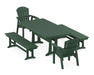 POLYWOOD Seashell 5-Piece Dining Set with Trestle Legs in Green