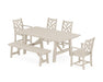 POLYWOOD Chippendale 6-Piece Rustic Farmhouse Dining Set With Bench in Sand