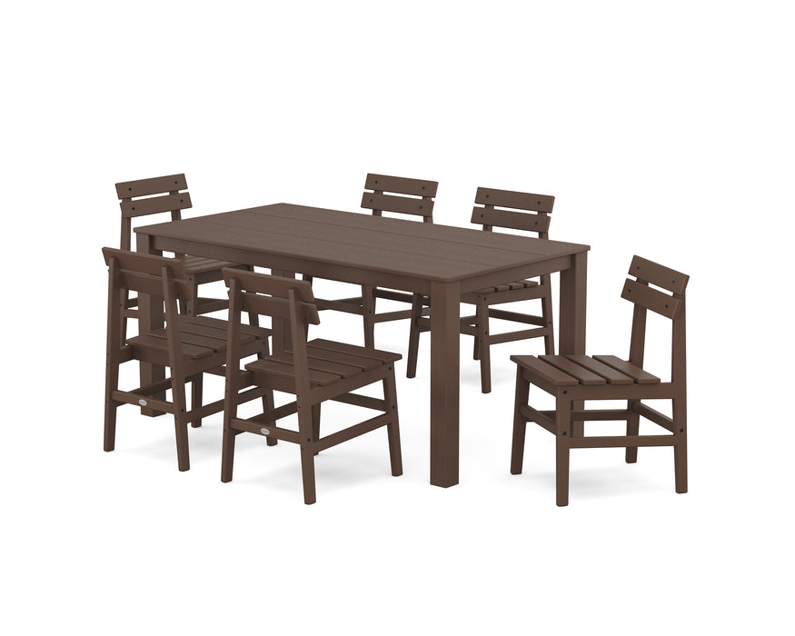 POLYWOOD® Modern Studio Plaza Chair 7-Piece Parsons Table Dining Set in Sand