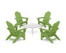 POLYWOOD® 5-Piece Vineyard Grand Adirondack Chair Conversation Group in Aruba / White