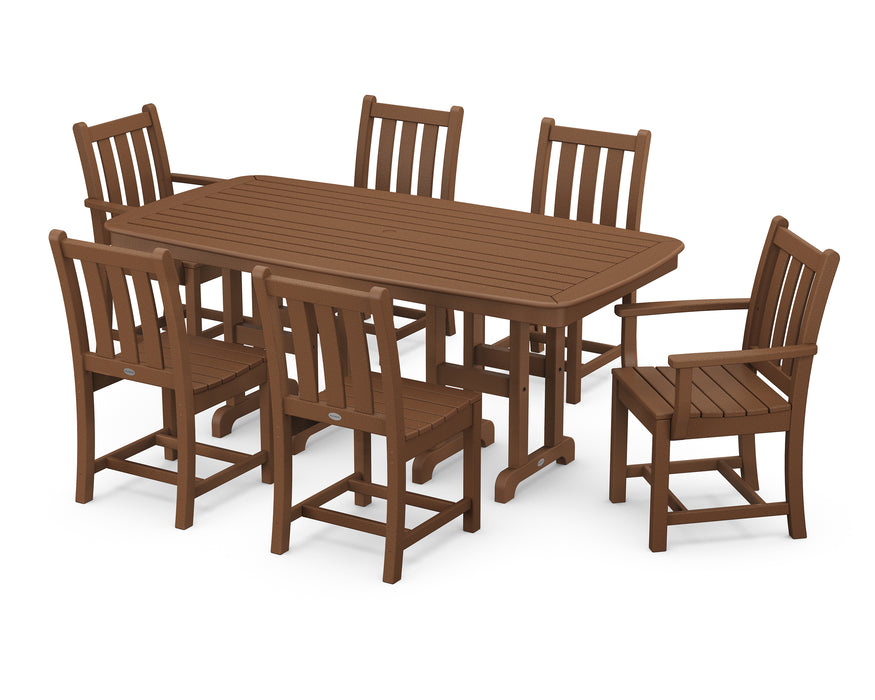 POLYWOOD Traditional Garden 7-Piece Dining Set in Teak