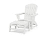 POLYWOOD® Nautical Grand Adirondack Chair with Ottoman in White