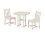 POLYWOOD Traditional Garden Side Chair 3-Piece Dining Set in Sand