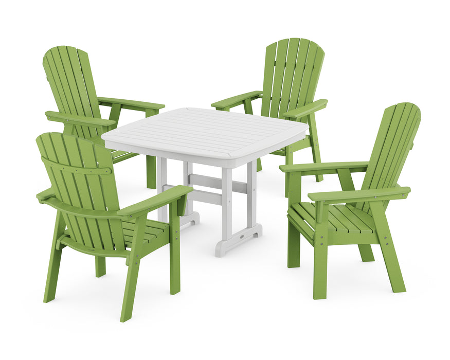 POLYWOOD Nautical Adirondack 5-Piece Dining Set with Trestle Legs in Lime