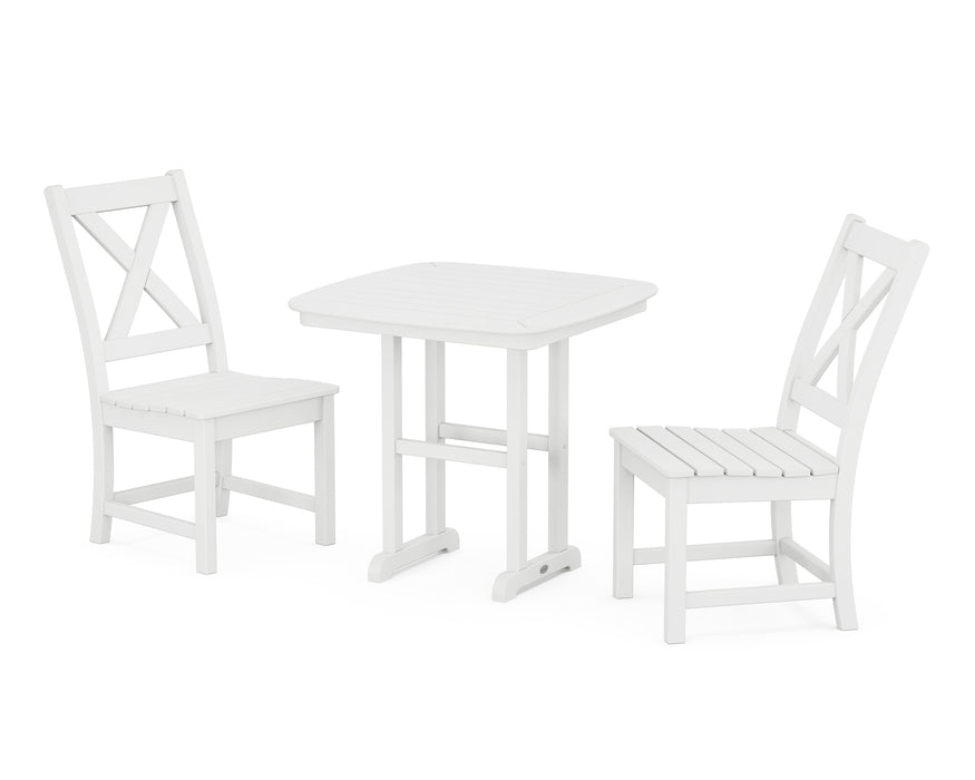 POLYWOOD Braxton Side Chair 3-Piece Dining Set in White