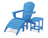 POLYWOOD South Beach Adirondack 3-Piece Set in Pacific Blue