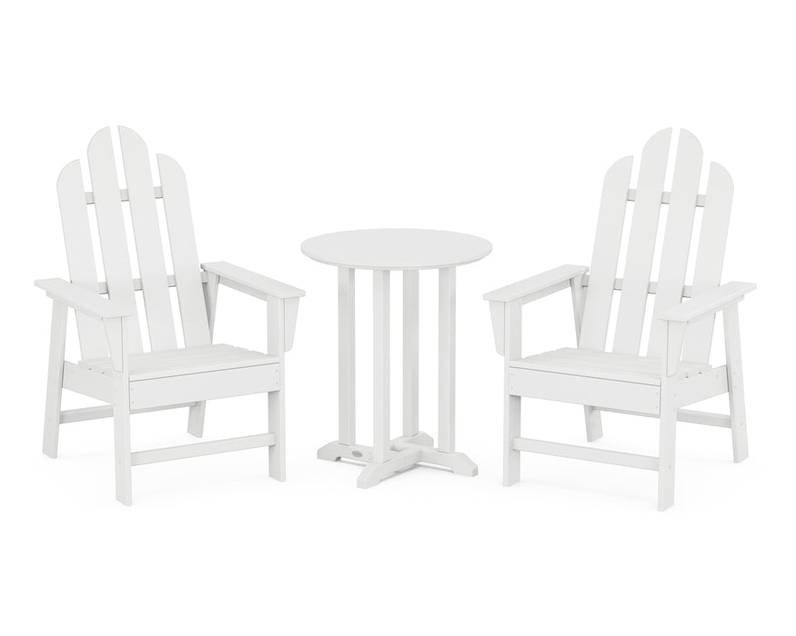 POLYWOOD Long Island 3-Piece Round Dining Set in White