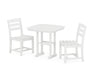 POLYWOOD La Casa Café Side Chair 3-Piece Dining Set in White