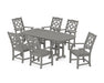 Martha Stewart by POLYWOOD Chinoiserie Arm Chair 7-Piece Dining Set in Slate Grey