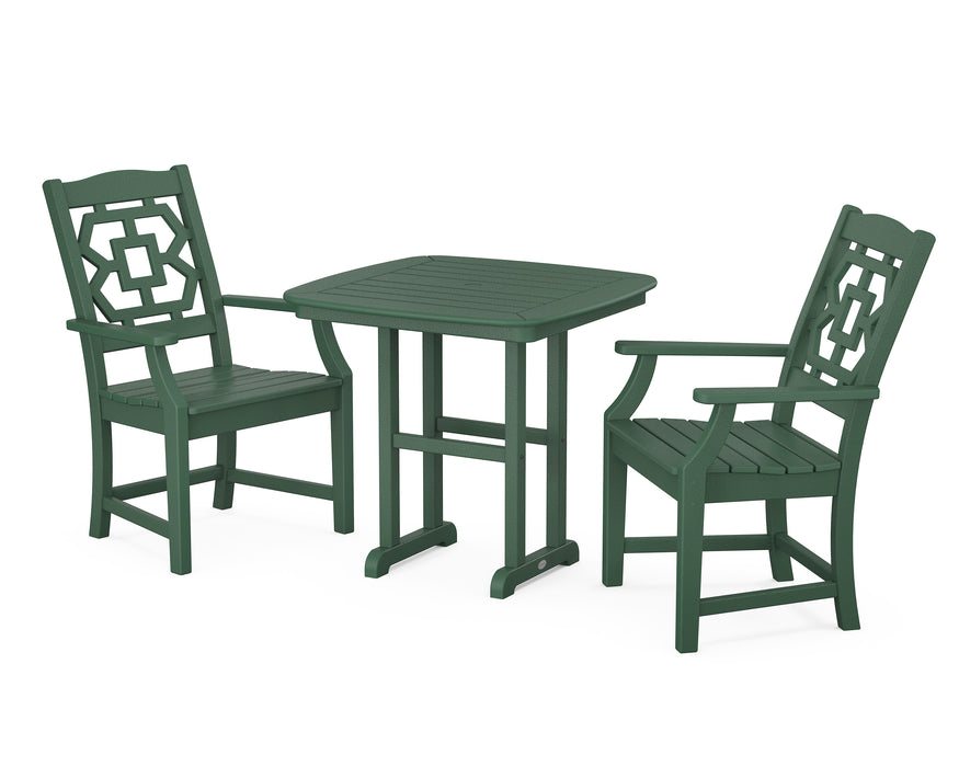 Martha Stewart by POLYWOOD Chinoiserie 3-Piece Dining Set in Green