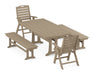 POLYWOOD Nautical Highback 5-Piece Dining Set with Trestle Legs in Vintage Sahara