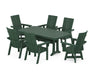 POLYWOOD Modern Adirondack 7-Piece Dining Set with Trestle Legs in Green