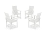 POLYWOOD® Modern 4-Piece Upright Adirondack Conversation Set in White