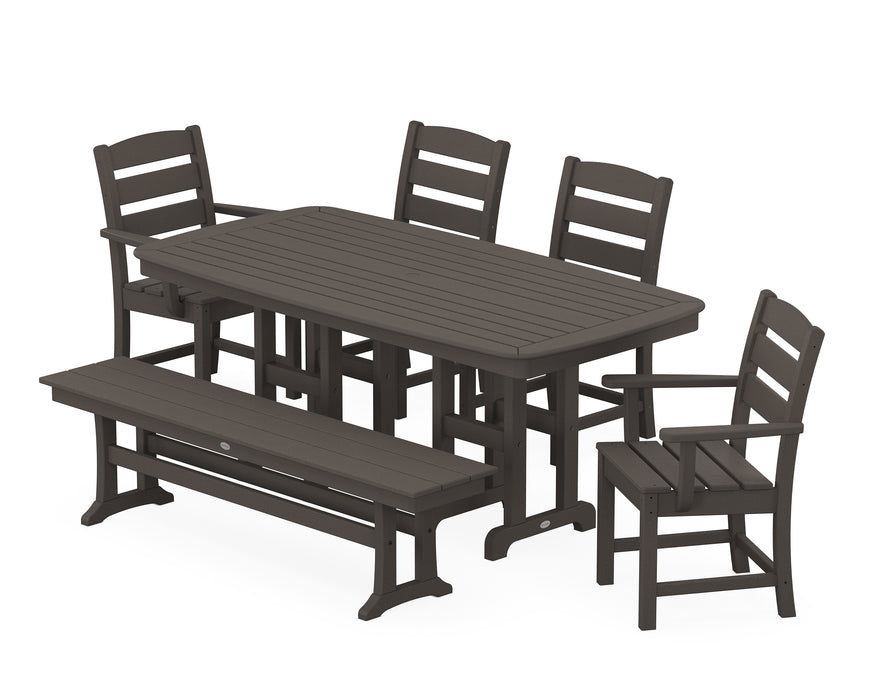 POLYWOOD® Lakeside 6-Piece Dining Set with Bench in Vintage Sahara