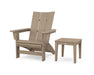 POLYWOOD® Modern Grand Adirondack Chair with Side Table in Vintage Sahara