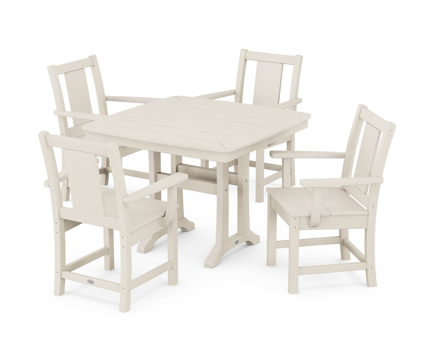 POLYWOOD® Prairie 5-Piece Dining Set with Trestle Legs in Sand