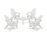 POLYWOOD® 5-Piece Vineyard Grand Adirondack Chair Conversation Group in White