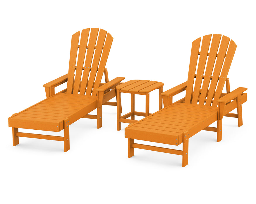 POLYWOOD South Beach Chaise 3-Piece Set in Tangerine