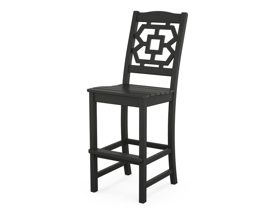 Martha Stewart by POLYWOOD Chinoiserie Bar Side Chair in Black