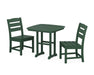 POLYWOOD Lakeside Side Chair 3-Piece Dining Set in Green