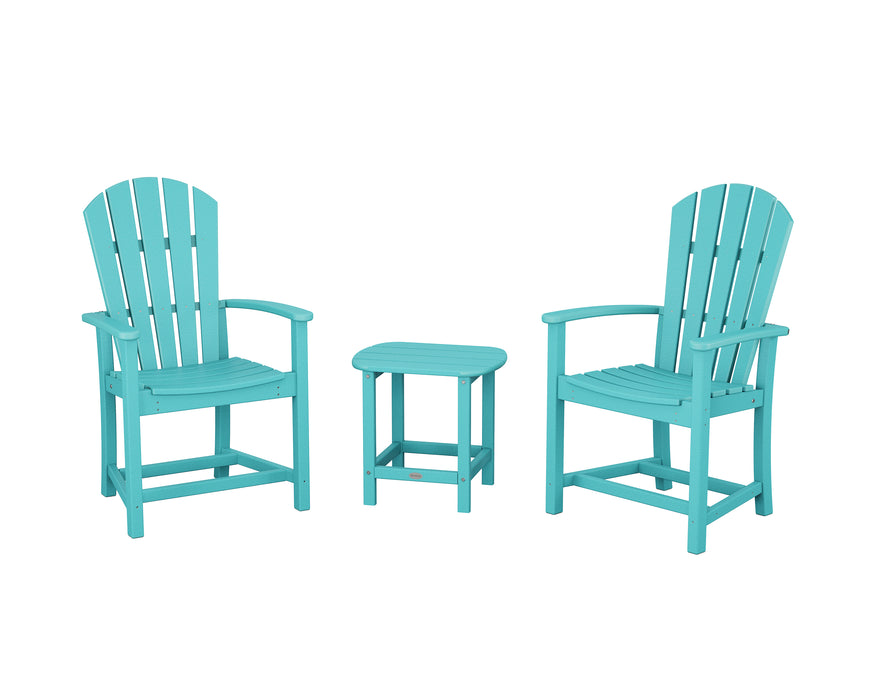 POLYWOOD® Palm Coast 3-Piece Upright Adirondack Chair Set in Black