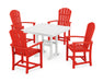 POLYWOOD Palm Coast 5-Piece Farmhouse Dining Set in Sunset Red