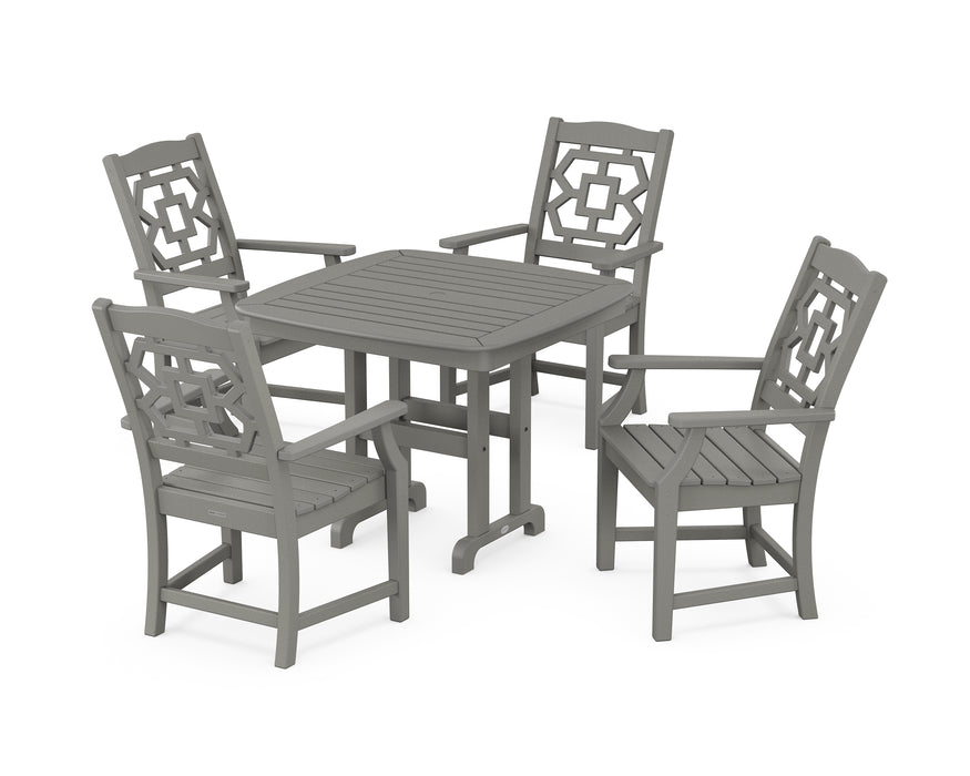 Martha Stewart by POLYWOOD Chinoiserie 5-Piece Dining Set in Slate Grey
