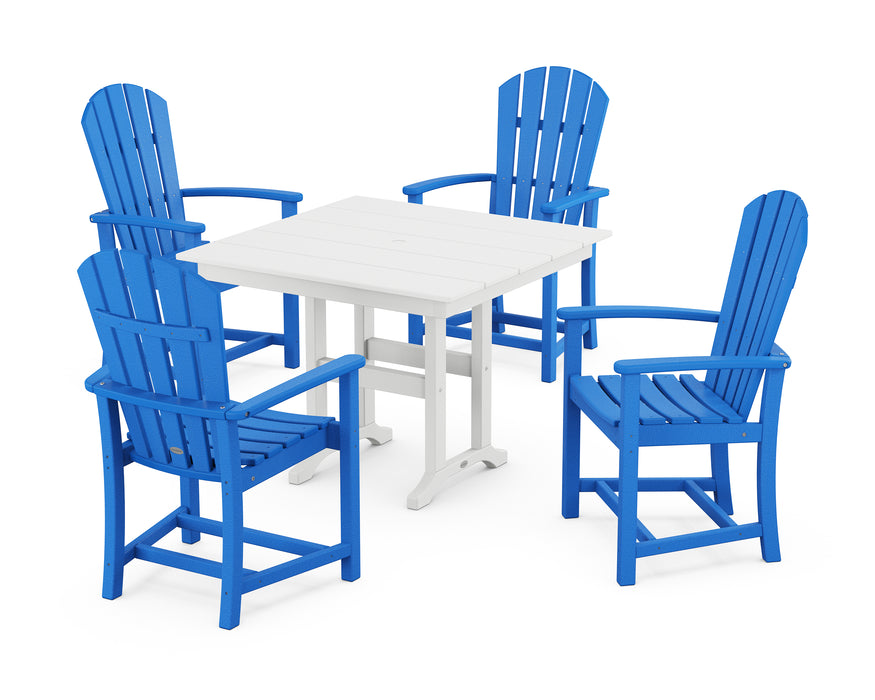 POLYWOOD Palm Coast 5-Piece Farmhouse Dining Set in Pacific Blue