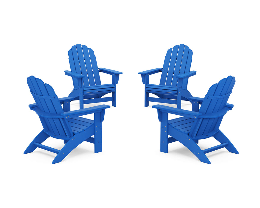 POLYWOOD® 4-Piece Vineyard Grand Adirondack Chair Conversation Set in Pacific Blue