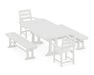 POLYWOOD Lakeside 5-Piece Farmhouse Dining Set With Trestle Legs in White