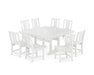 POLYWOOD® Prairie Side Chair 9-Piece Square Farmhouse Dining Set with Trestle Legs in White