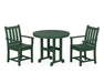 POLYWOOD Traditional Garden 3-Piece Round Dining Set in Green
