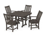 POLYWOOD Vineyard 5-Piece Dining Set with Trestle Legs in Vintage Coffee