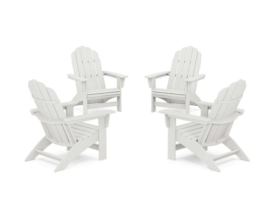 POLYWOOD® 4-Piece Vineyard Grand Adirondack Chair Conversation Set in Vintage White