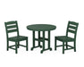 POLYWOOD® Lakeside Side Chair 3-Piece Round Dining Set in Black