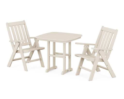POLYWOOD Vineyard Folding Chair 3-Piece Dining Set in Sand