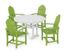 POLYWOOD Classic Adirondack 5-Piece Round Dining Set with Trestle Legs in Lime
