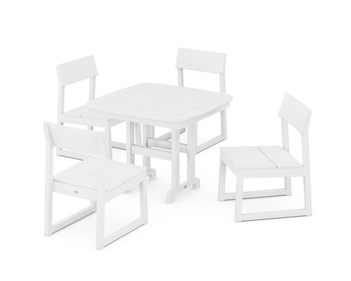 POLYWOOD EDGE Side Chair 5-Piece Dining Set in White