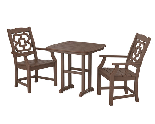 Martha Stewart by POLYWOOD Chinoiserie 3-Piece Dining Set in Mahogany