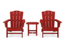 POLYWOOD Wave 3-Piece Adirondack Chair Set with The Crest Chairs in