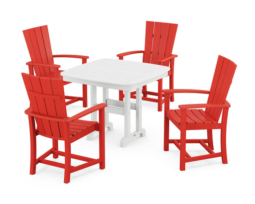 POLYWOOD Quattro 5-Piece Dining Set in Sunset Red
