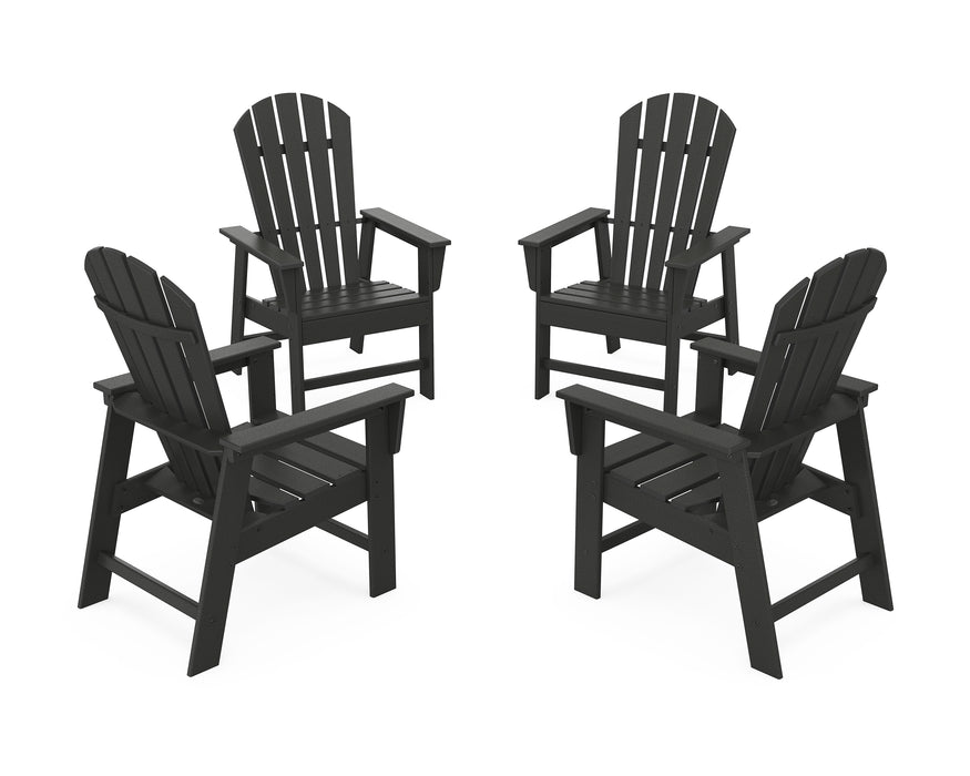 POLYWOOD 4-Piece South Beach Casual Chair Conversation Set in Black